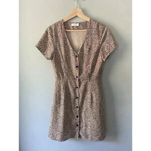 Mod Ref Cheetah Black & Brown Animal Print w/ lining A-line dress Size S Small